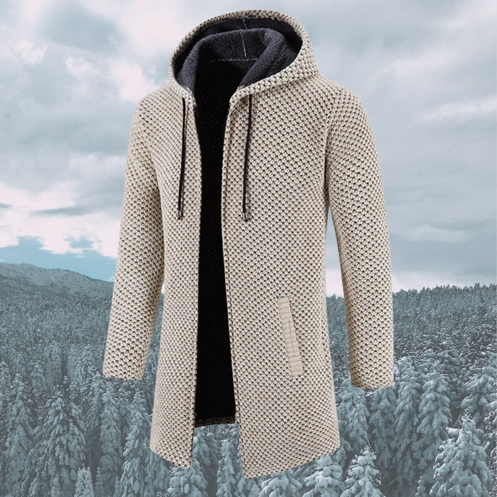 Thomas Hillas | Herren Strickmantel mit Kapuze