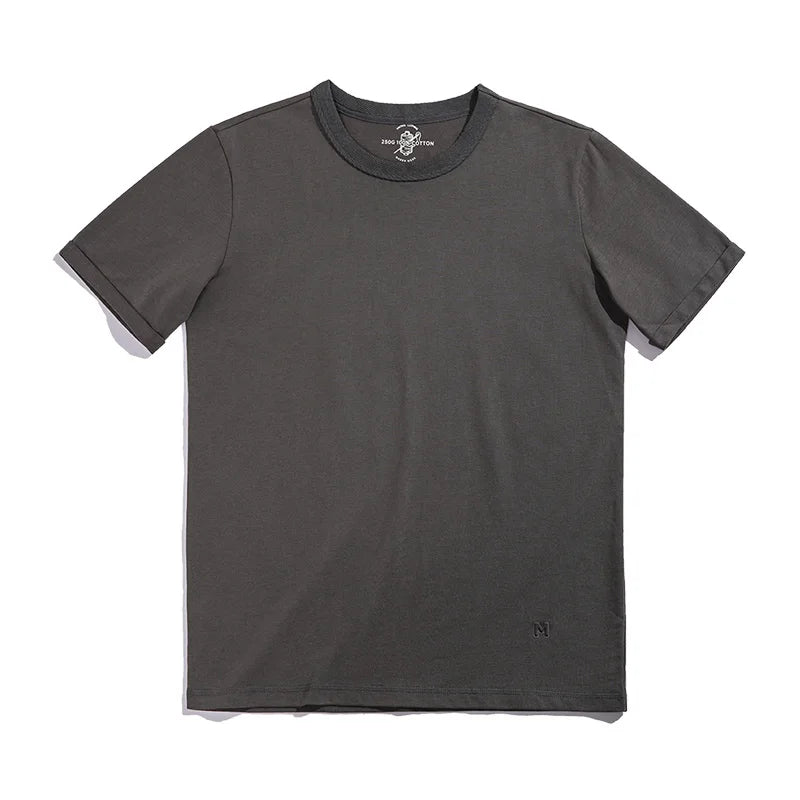 Thomas Hillas | 100% Baumwolle Rundhals-T-Shirt mit umgeschlagenen Ärmelkanten