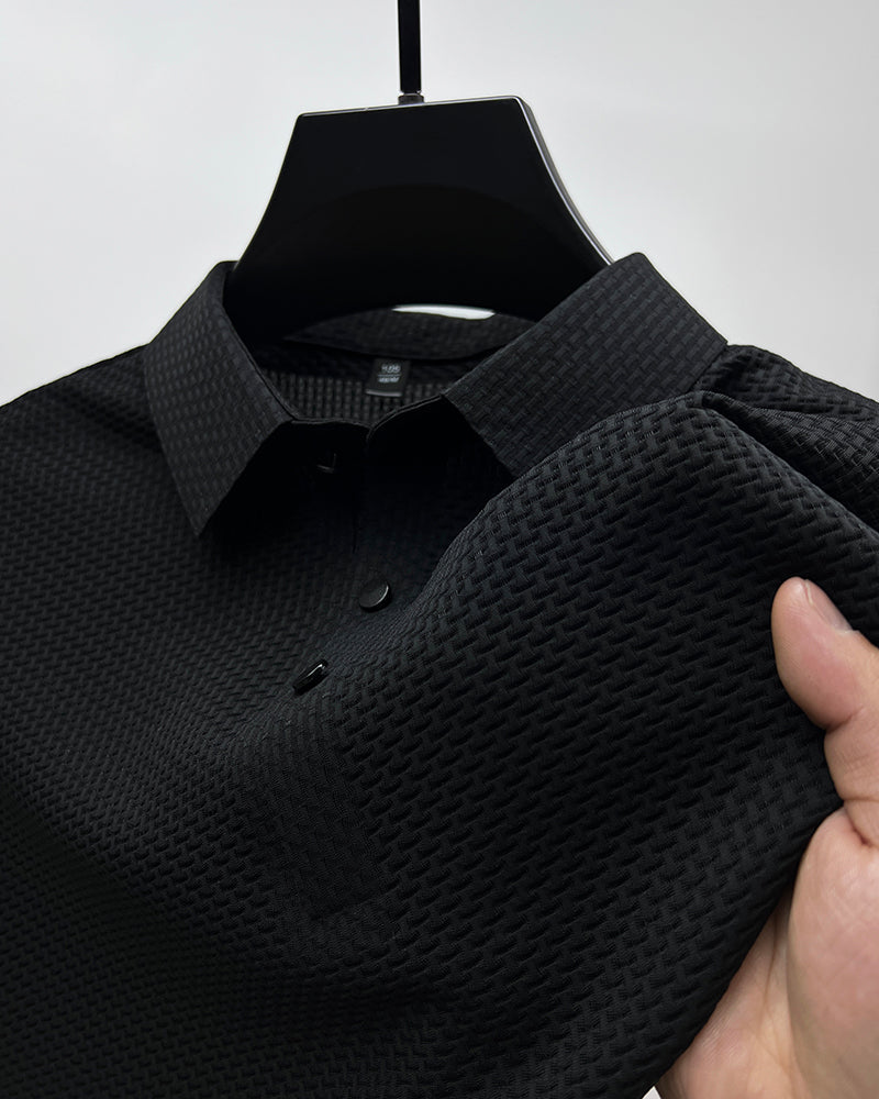 Thomas Hillas | Hochwertiges Eisseide Polo Herren Freizeit Kurzarm T-Shirt