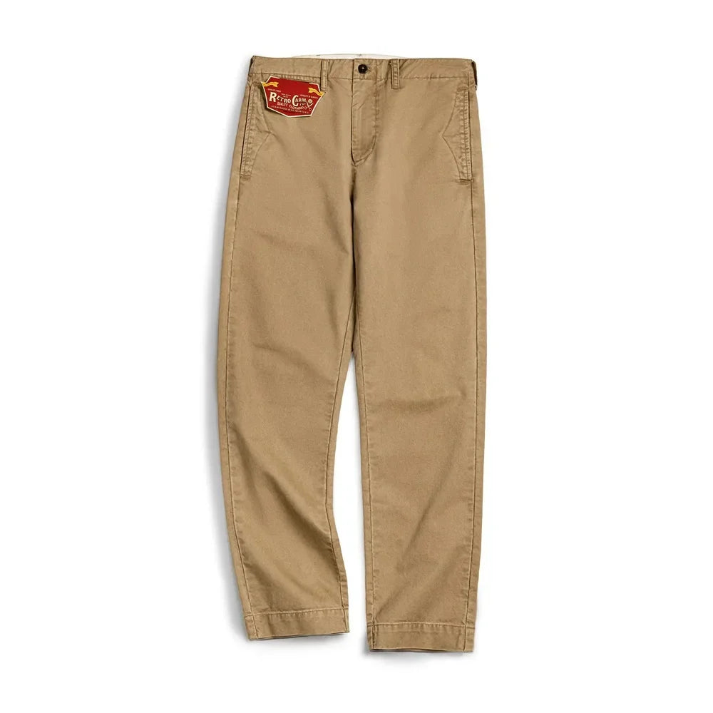 Thomas Hillas | Vintage Herren-Arbeitshose aus schwerem Twill – Gerade Passform in Khaki