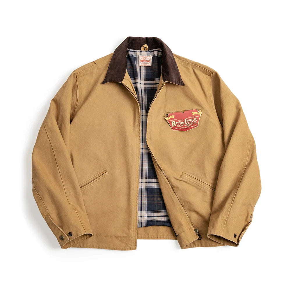 Thomas Hillas | Retro Canvas Handgenähte Herrenjacke