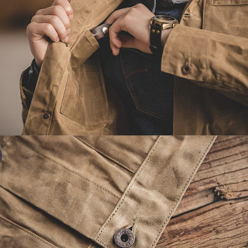 Thomas Hillas | Rustic Handmade Herren Canvas Öl Wachs Jacke