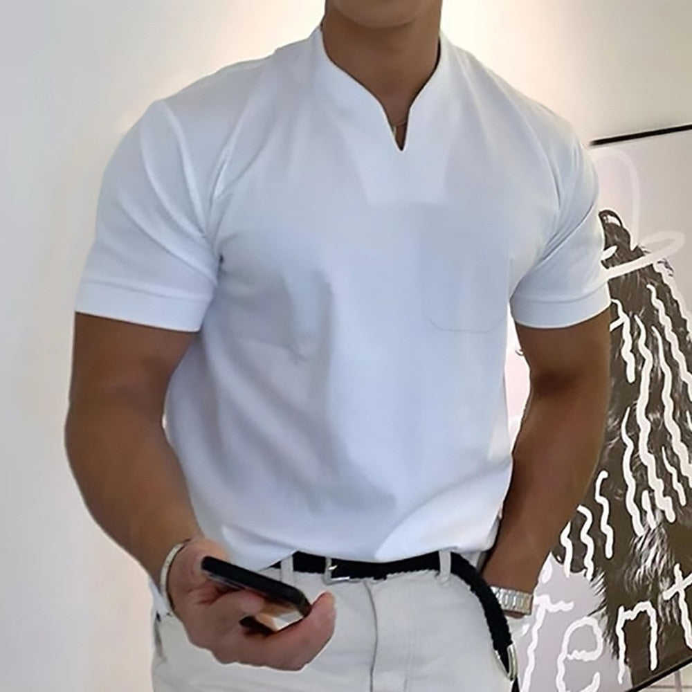 Thomas Hillas | Herren T-Shirt mit V-Ausschnitt, Kurzarm
