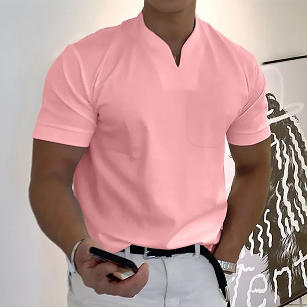 Thomas Hillas | Herren T-Shirt mit V-Ausschnitt, Kurzarm