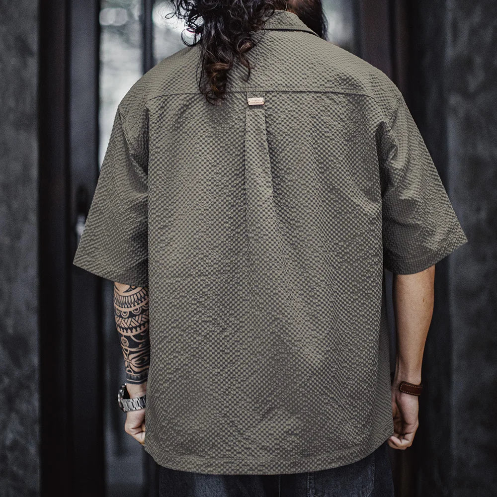 Thomas Hillas | Strukturiertes Oversized-Hemd mit Brusttaschen