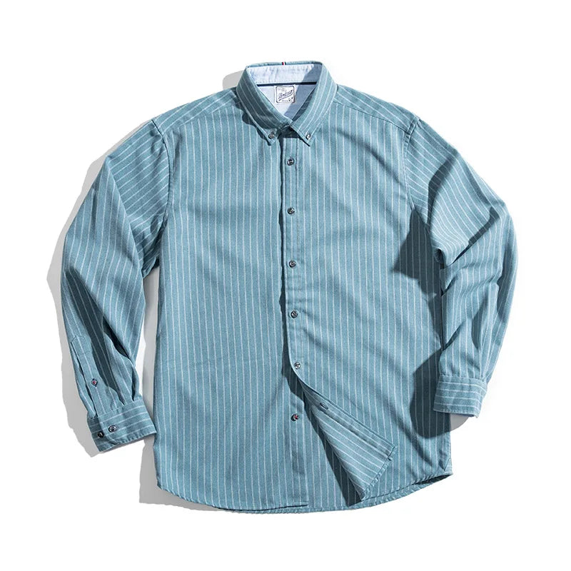 Thomas Hillas | Gestreiftes Button-Down-Hemd