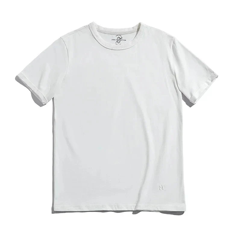 Thomas Hillas | 100% Baumwolle Rundhals-T-Shirt mit umgeschlagenen Ärmelkanten