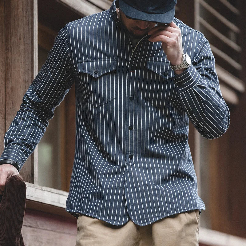 Thomas Hillas | Gestreiftes Button-Down-Hemd