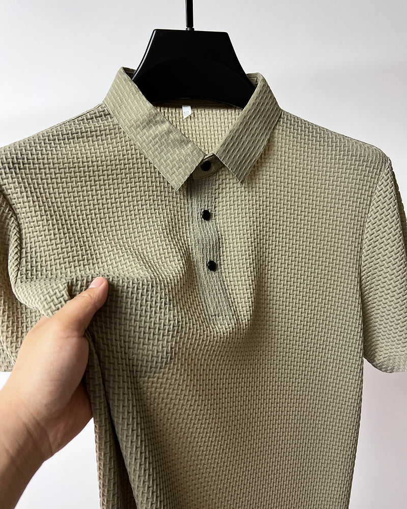 Thomas Hillas | Hochwertiges Eisseide Polo Herren Freizeit Kurzarm T-Shirt
