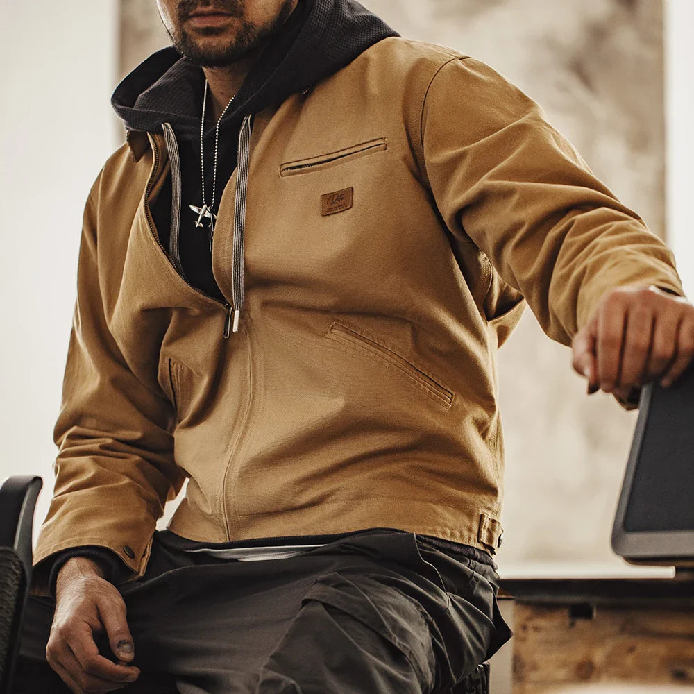 Thomas Hillas | Retro Canvas Handgenähte Herrenjacke