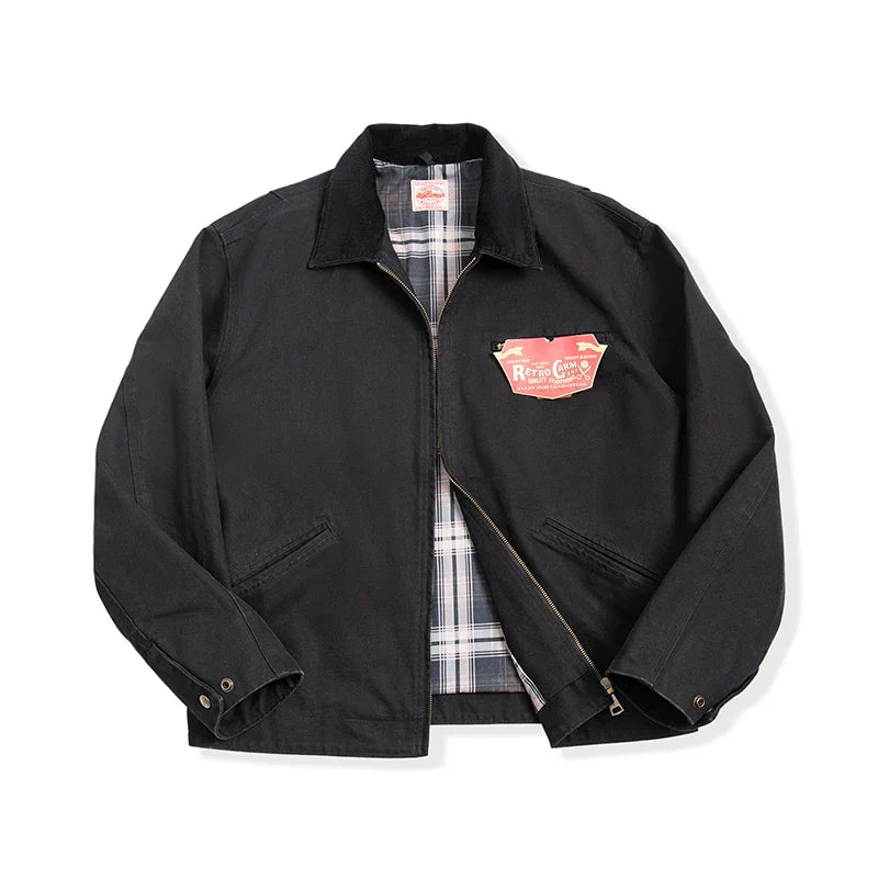 Thomas Hillas | Retro Canvas Handgenähte Herrenjacke