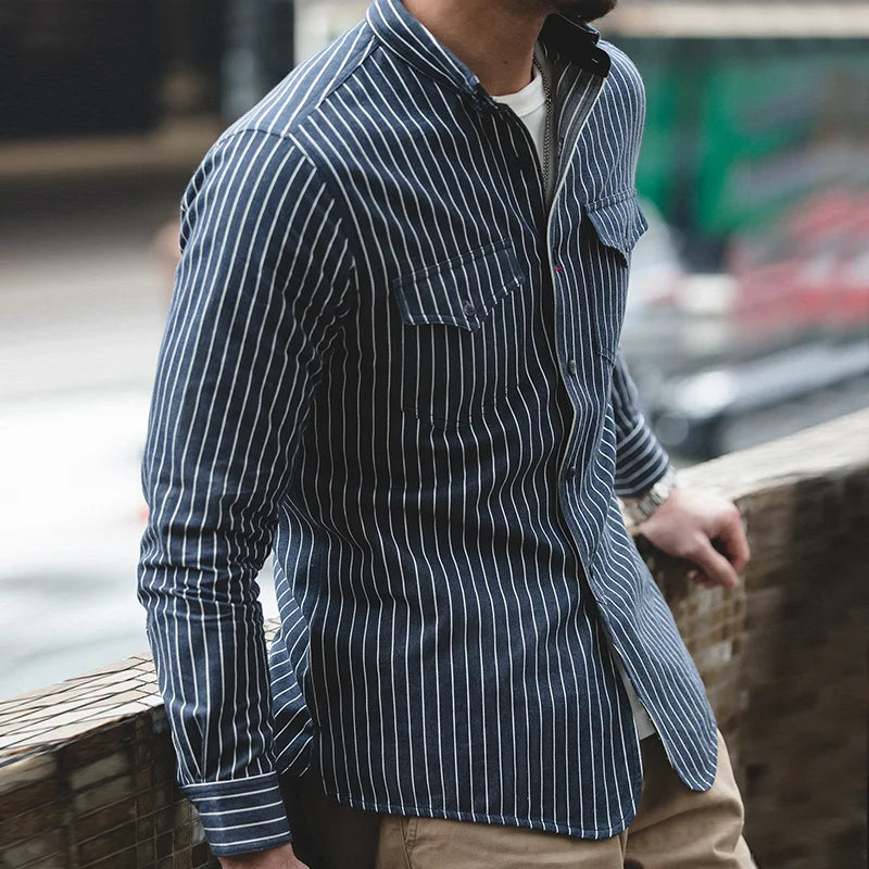Thomas Hillas | Gestreiftes Button-Down-Hemd