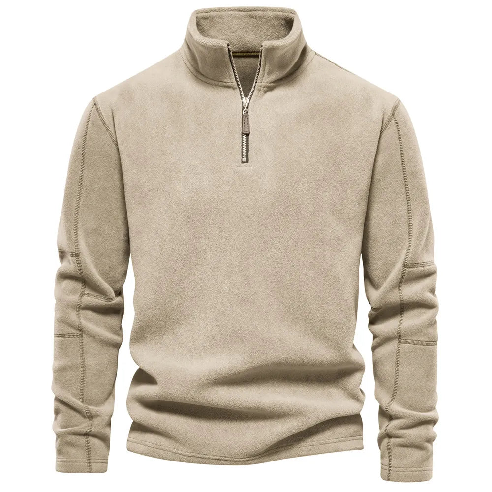 Thomas Hillas | Fleece-Pullover mit Reißverschlusskragen