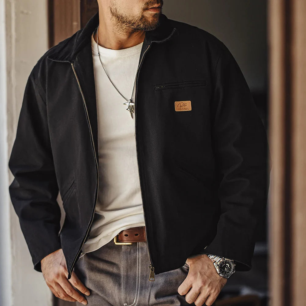 Thomas Hillas | Retro Canvas Handgenähte Herrenjacke