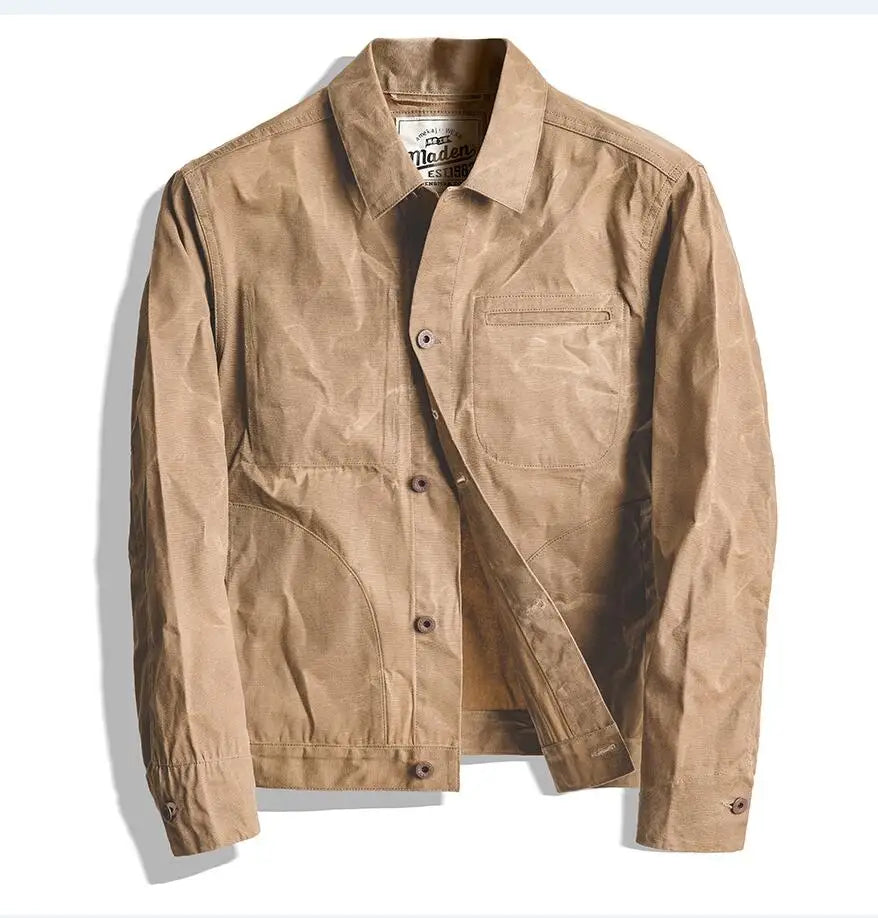 Thomas Hillas | Rustic Handmade Herren Canvas Öl Wachs Jacke
