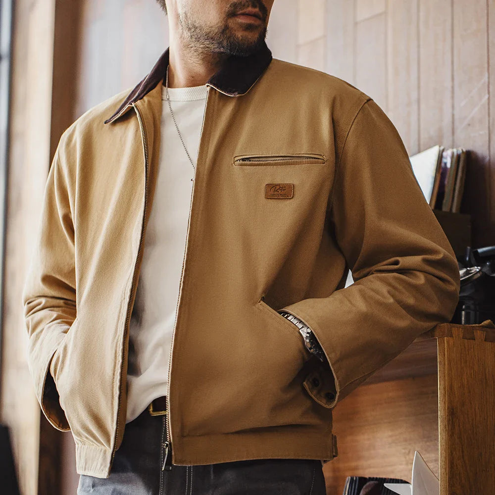 Thomas Hillas | Retro Canvas Handgenähte Herrenjacke