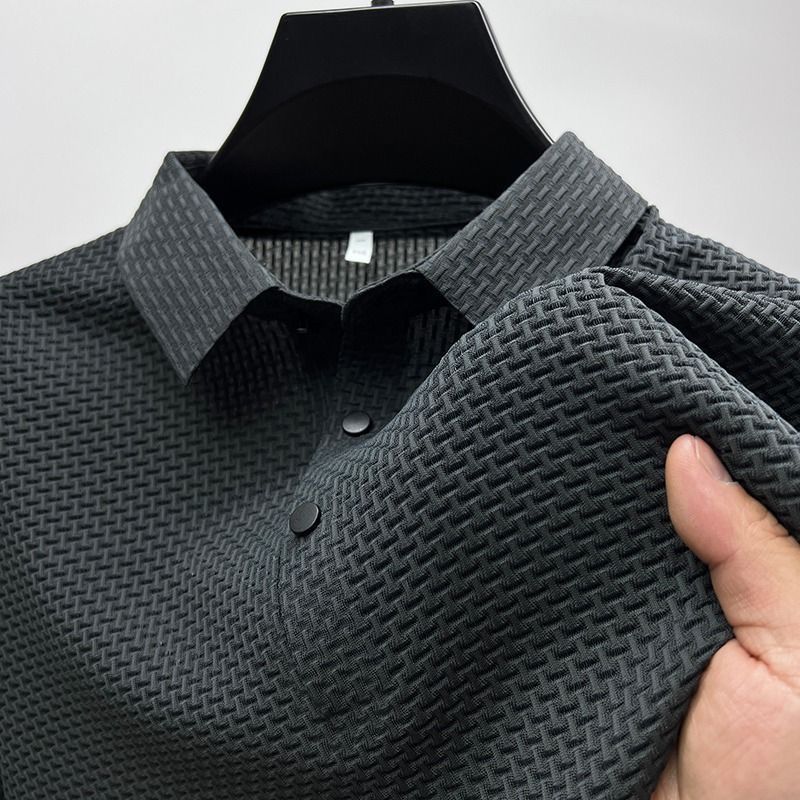 Thomas Hillas | Hochwertiges Eisseide Polo Herren Freizeit Kurzarm T-Shirt