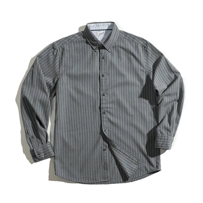 Thomas Hillas | Gestreiftes Button-Down-Hemd