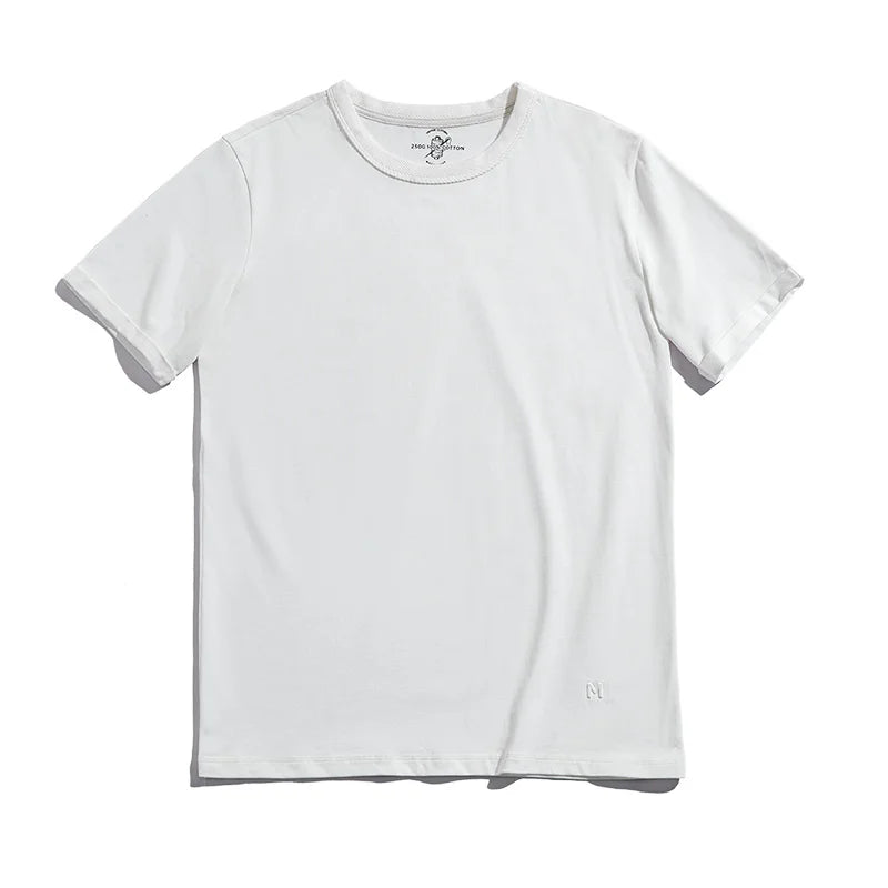 Thomas Hillas | 100% Baumwolle Rundhals-T-Shirt mit umgeschlagenen Ärmelkanten