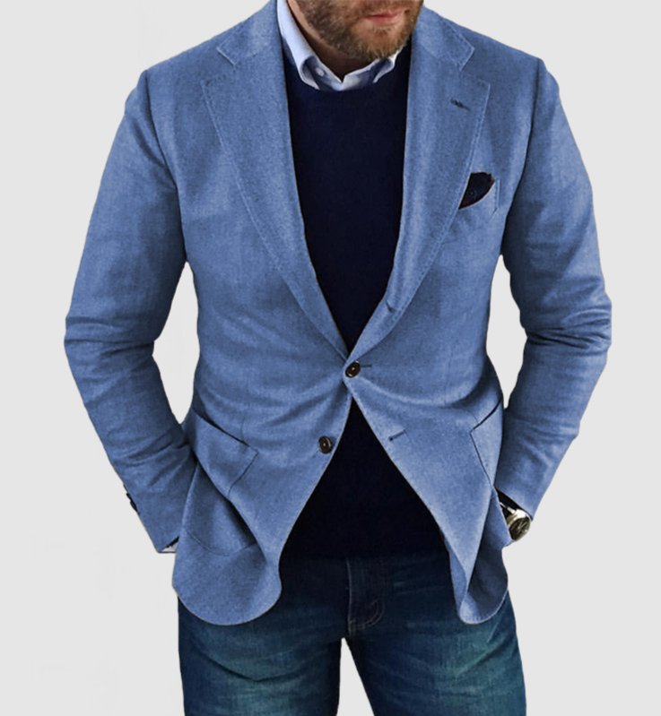 Thomas Hillas | Herren-strickjacke mit lässigen knöpfen, taschen und reverskragen, einfarbig, langärmelig