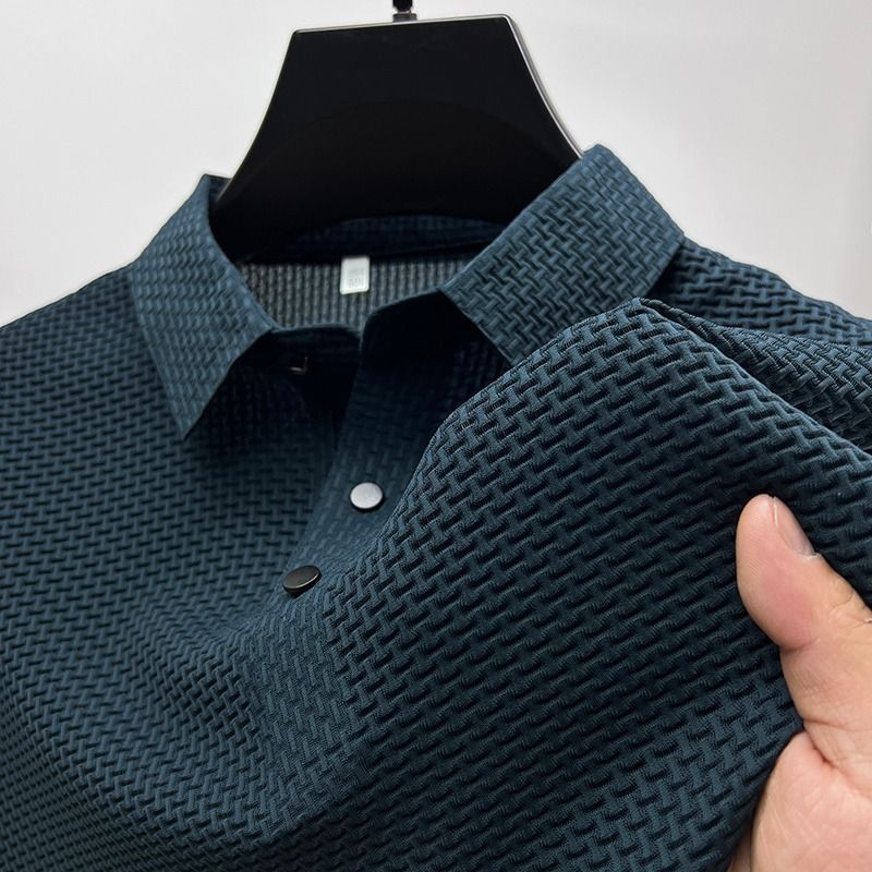 Thomas Hillas | Hochwertiges Eisseide Polo Herren Freizeit Kurzarm T-Shirt