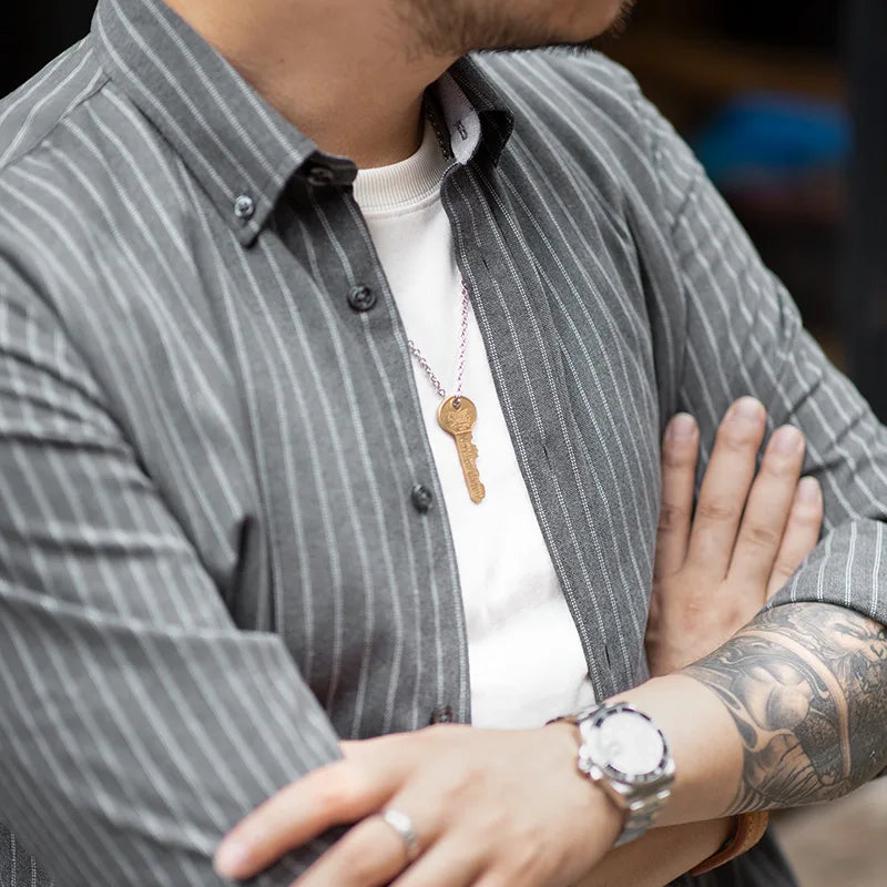 Thomas Hillas | Gestreiftes Button-Down-Hemd