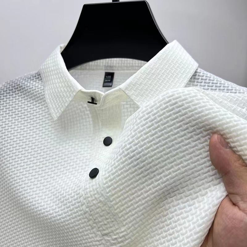 Thomas Hillas | Hochwertiges Eisseide Polo Herren Freizeit Kurzarm T-Shirt