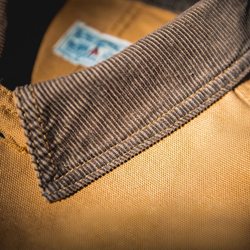 Thomas Hillas | Vintage Michigan Herren-Arbeitsjacke – Schwere Canvas-Jacke mit Mehrfachtaschen & Reverskragen