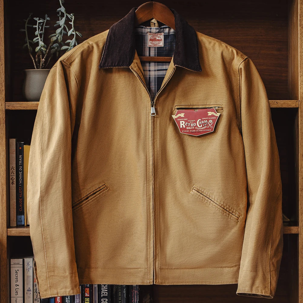 Thomas Hillas | Retro Canvas Handgenähte Herrenjacke