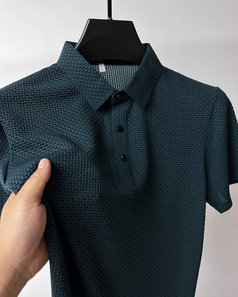 Thomas Hillas | Hochwertiges Eisseide Polo Herren Freizeit Kurzarm T-Shirt