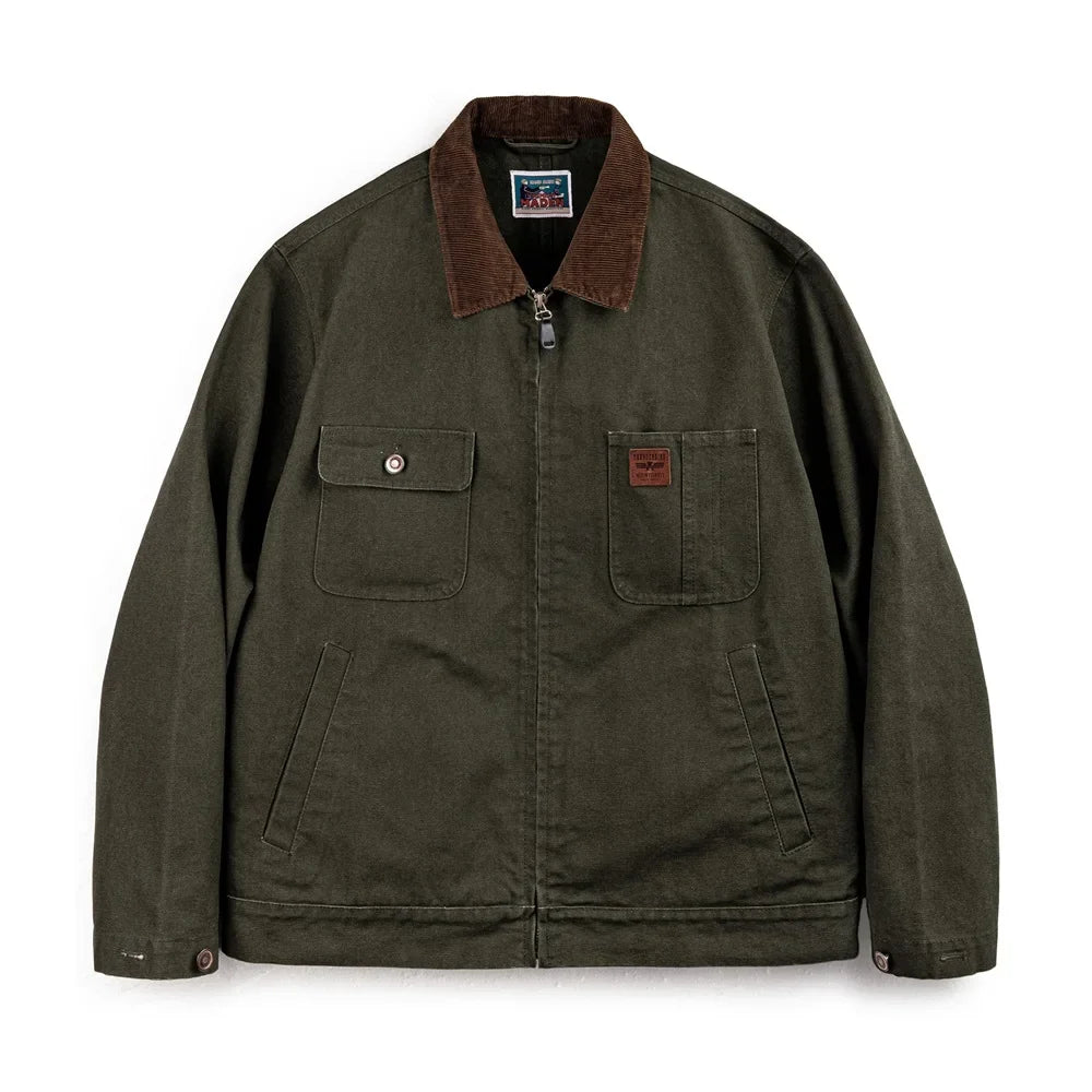 Thomas Hillas | Hunting Kurzjacke mit Cordkragen und Reißverschluss