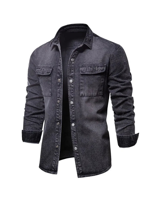 Thomas Hillas | Herren Jeanshemd im Used-Look