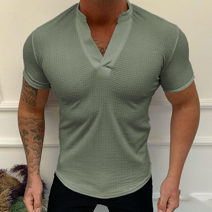 Thomas Hillas | Weißes Henley-Shirt