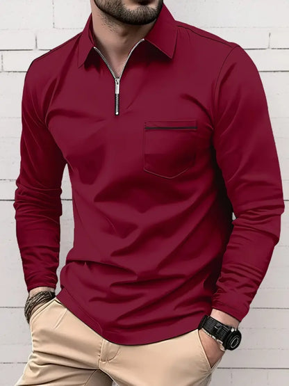 Thomas Hillas | Langarm-reibverschlussshirt für den frühling