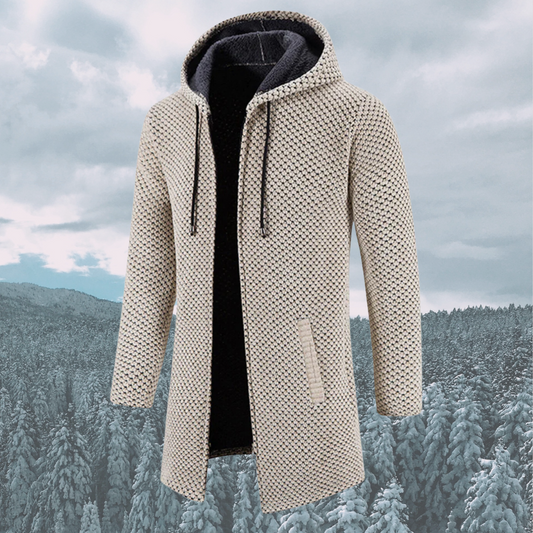 Thomas Hillas | Herren Strickmantel mit Kapuze