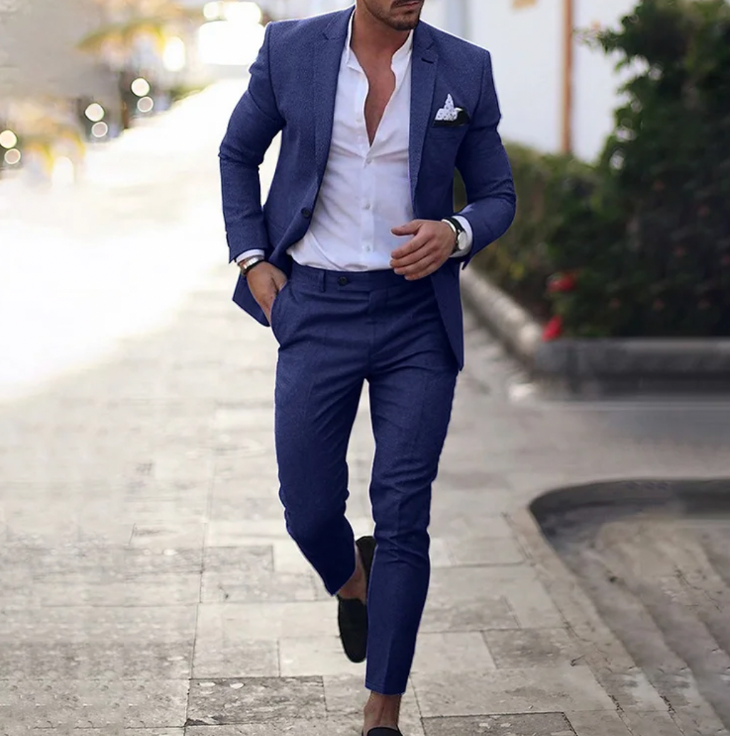 Thomas Hillas | 2-Teiliges Set Eleganter Herren Slim-Fit Anzug