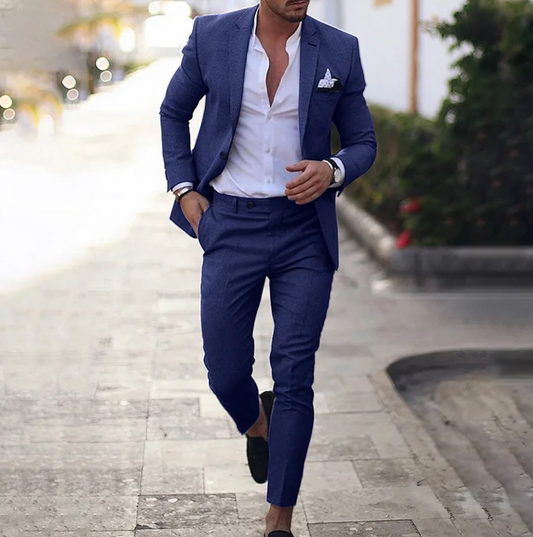Thomas Hillas | 2-Teiliges Set Eleganter Herren Slim-Fit Anzug