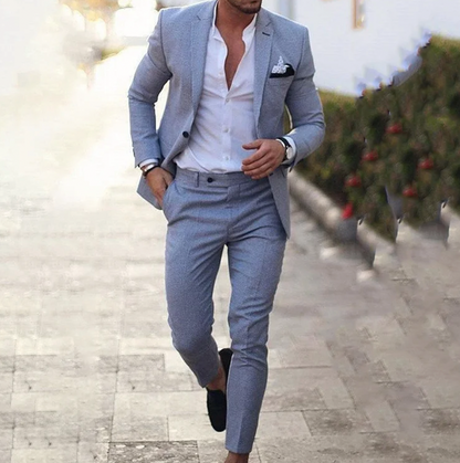 Thomas Hillas | 2-Teiliges Set Eleganter Herren Slim-Fit Anzug