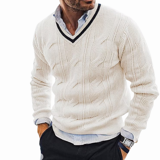 Thomas Hillas | Herren Strickpullover mit V-Ausschnitt