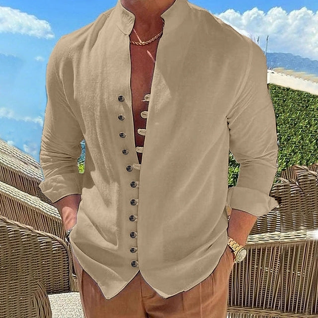 Thomas Hillas | Herren Shirt mit Einzigartiger Knopfleiste und Weicher Baumwolle