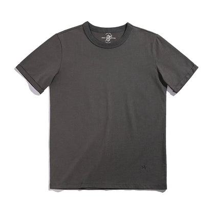 Thomas Hillas | 100% Baumwolle Rundhals-T-Shirt mit umgeschlagenen Ärmelkanten