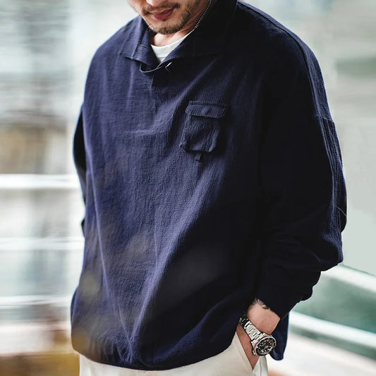 Thomas Hillas | Langarmshirt mit Brusttasche – Minimalistischer Stil, maximaler Komfort