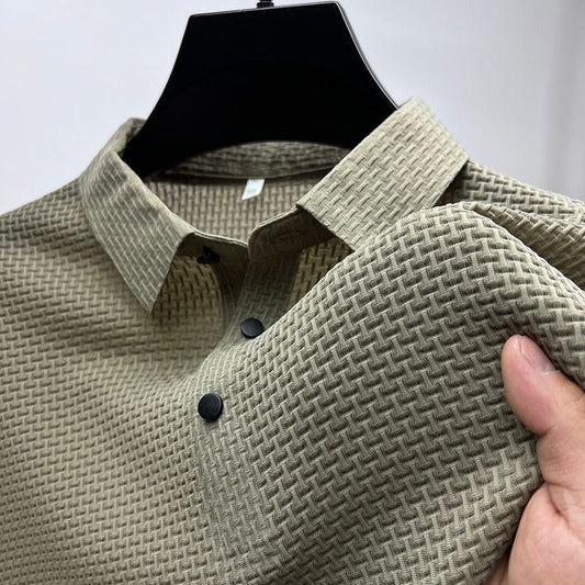 Thomas Hillas | Hochwertiges Eisseide Polo Herren Freizeit Kurzarm T-Shirt