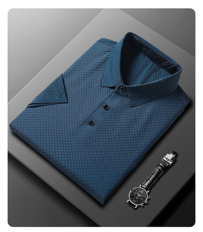 Thomas Hillas | Hochwertiges Eisseide Polo Herren Freizeit Kurzarm T-Shirt