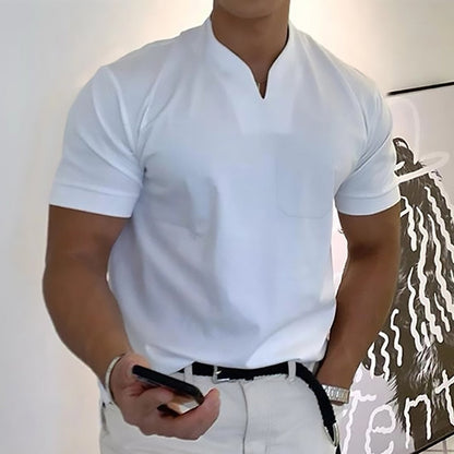 Thomas Hillas | Herren T-Shirt mit V-Ausschnitt, Kurzarm