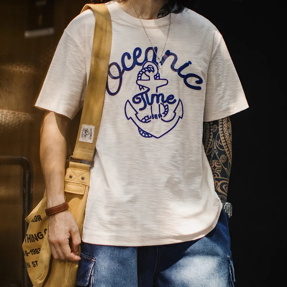 Thomas Hillas | Vintage T-Shirt "Oceanic Time“ – Maritimer Vintage-Style