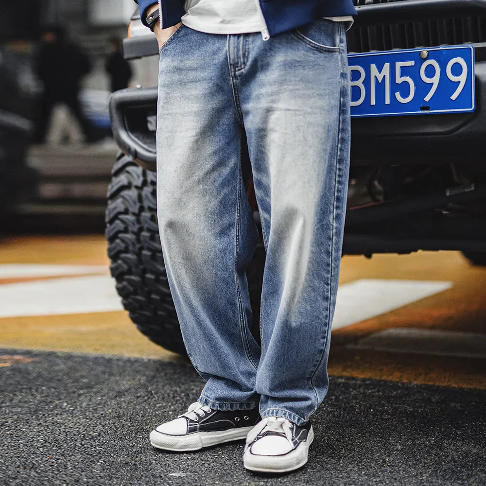 Thomas Hillas | Stonewashed Loose Fit Vintage-Jeans für Herren