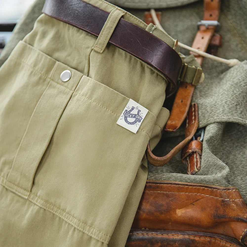 Thomas Hillas | Herren Vintage P37 Cargo-Shorts im Militär-Stil
