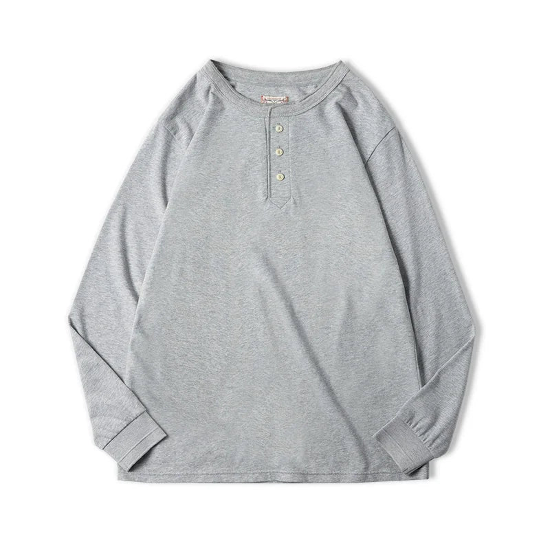 Thomas Hillas | Langarm Henley Shirt für Herren