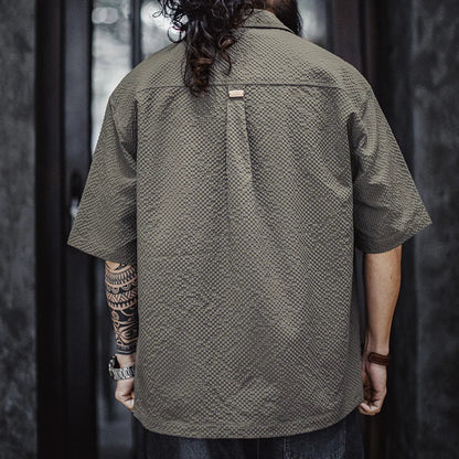 Thomas Hillas | Strukturiertes Oversized-Hemd mit Brusttaschen